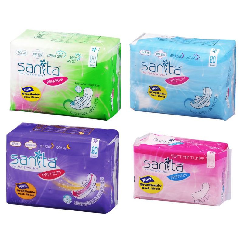 Ready Stock Sanita 卫生巾卫生棉tuala Wanita Sanitary Pad Sanitary Napkins Night Use Day Use 日用夜用pantiliners