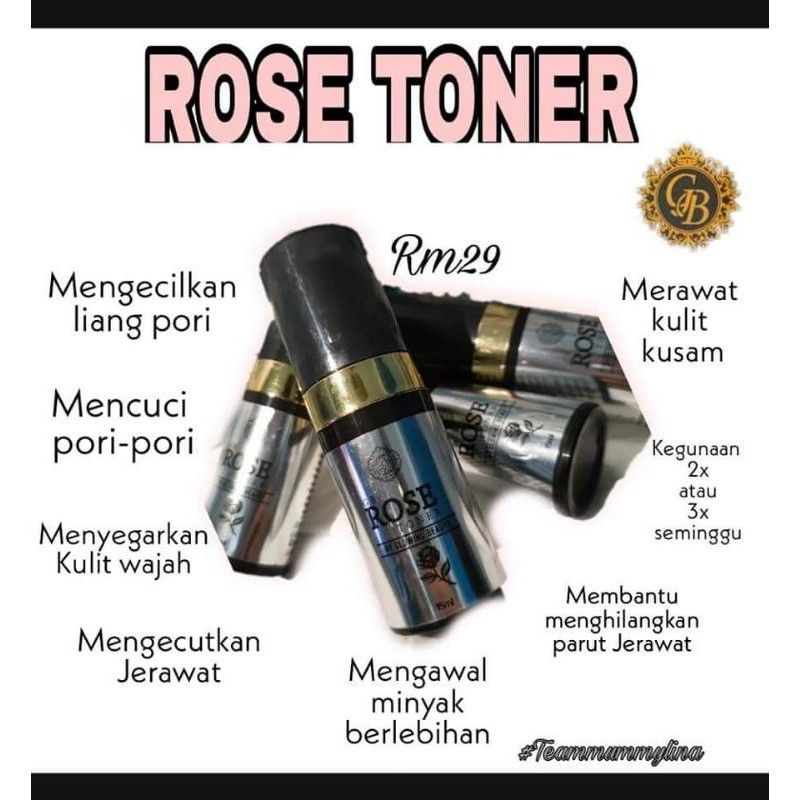 READY STOK+TOP PRODUKGlowing Beauty Rose Toner + Free Gift Produk Original By GB Beauty