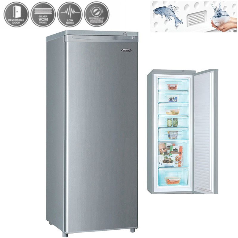 Elba Upright Freezer White 6 Transparent Drawers Control 220l