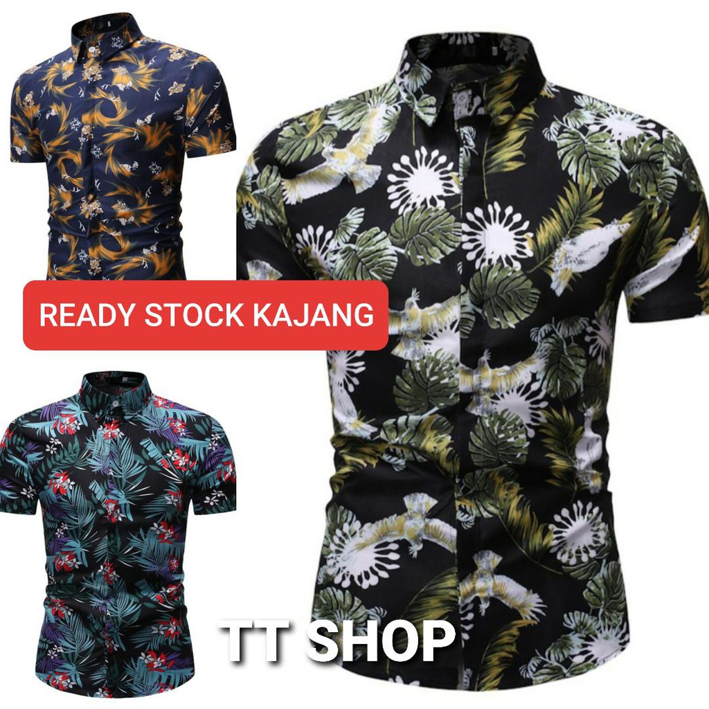 Baju Kemeja Batik Lelaki Men Floral Shirt New Collection ...