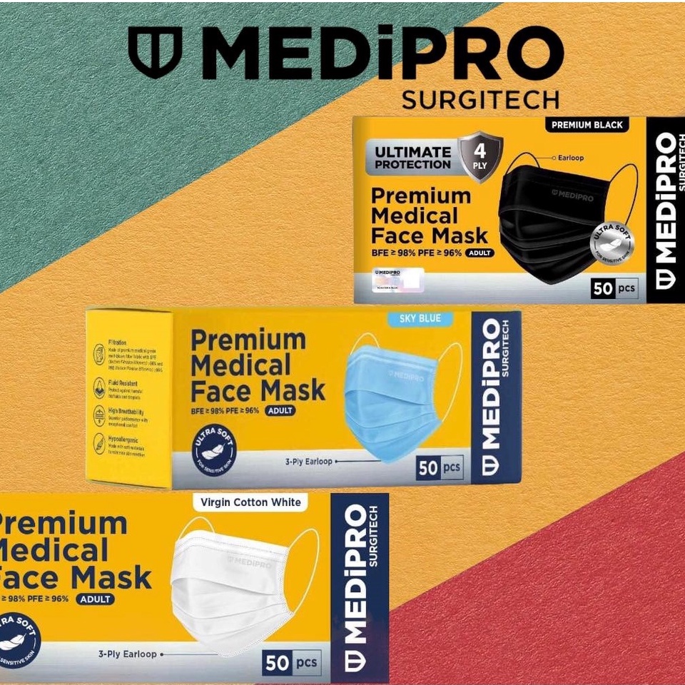 MediPro Premium Ultra Soft Medical Face Mask 1box(50 pcs) Shopee Malaysia