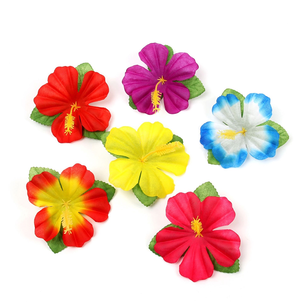 24pcs Artificial Hawaiian Hibiscus Flowers For Tabletop Party Desk Decoration Shopee Malaysia
