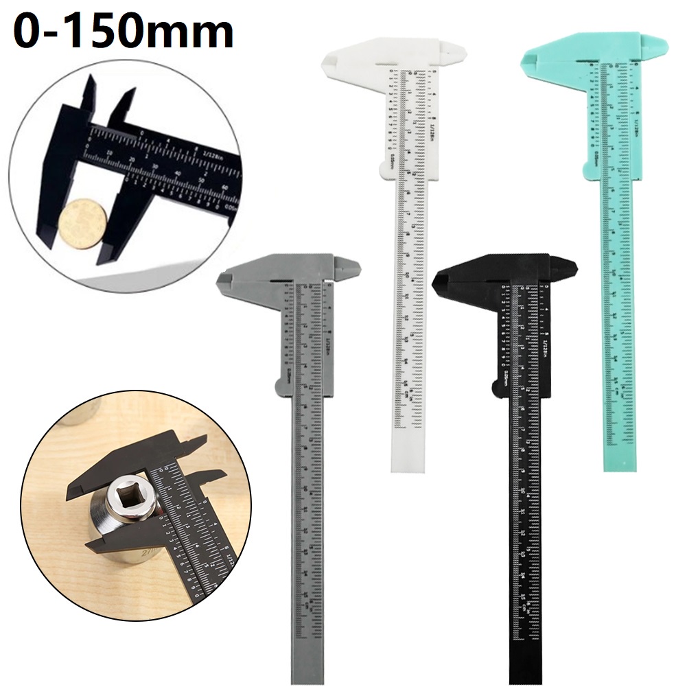 1pcs 080mm 0150mm Double Rule Scale Plastic Vernier Caliper Measuring
