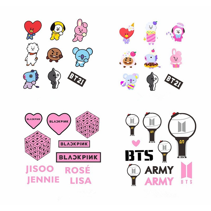 kpop bt21 bts blackpink 3d cute bubble stickers diy phone stickers