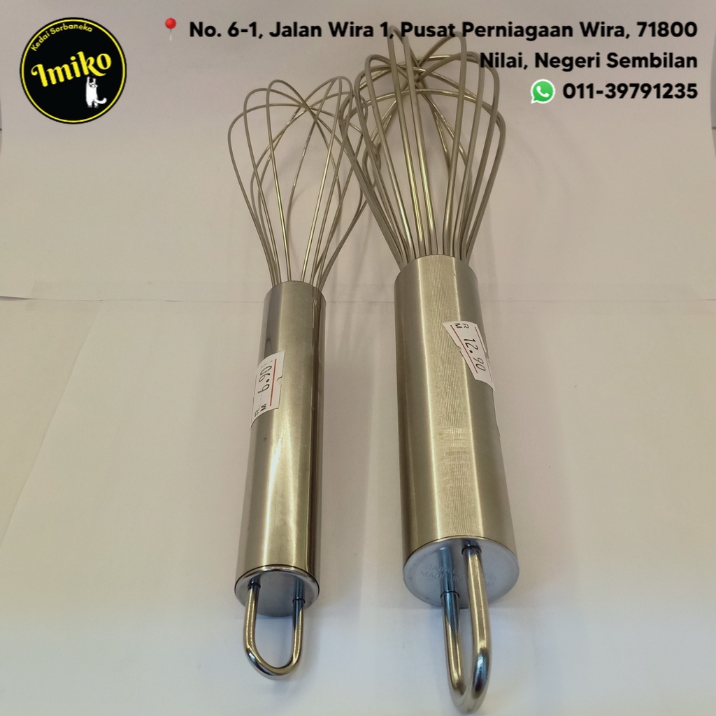 [Bakery] Stainless Steel Egg or Flour Whisk Beater Big or Small