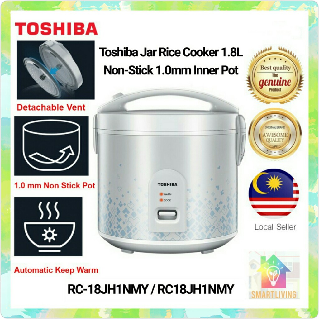 TOSHIBA JAR RICE COOKER 1.8L (NONSTICK 1MM INNER POT) PERIUK NASI