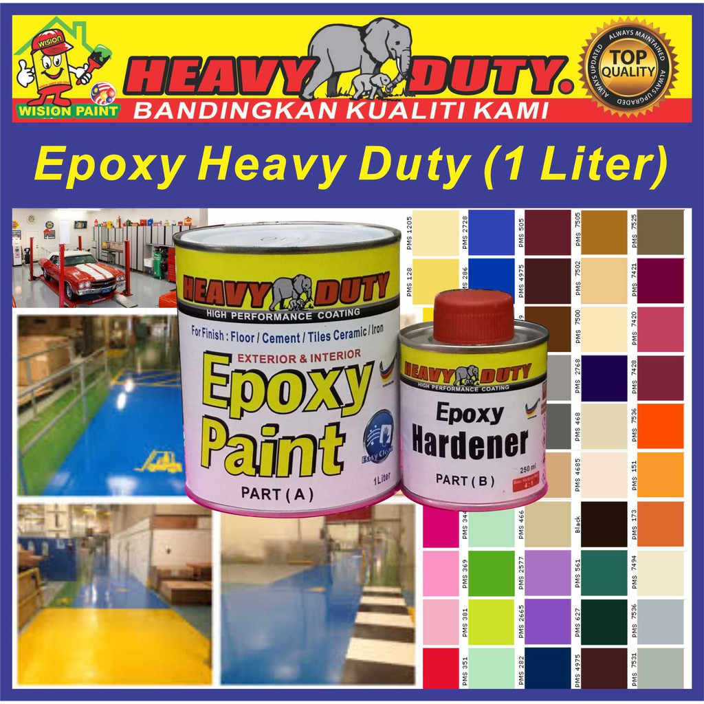 ( 1L ) HEAVY DUTY EPOXY Floor Coating 💥 A+B Cat Lantai Epoxy Water