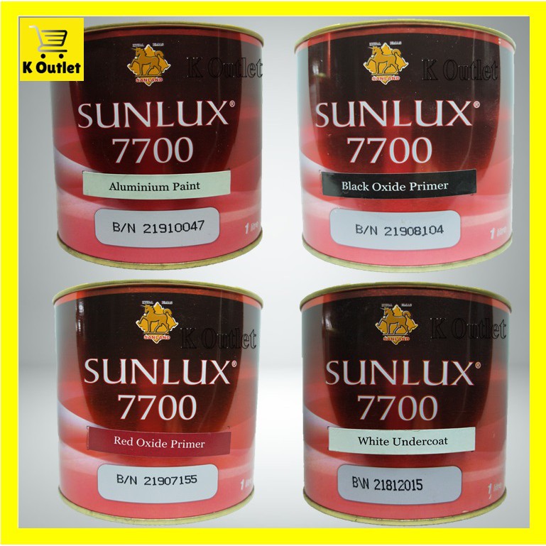 【1 L】SUNLUX 7700 Primer Undercoat White Undercoat / Red Oxide / Black