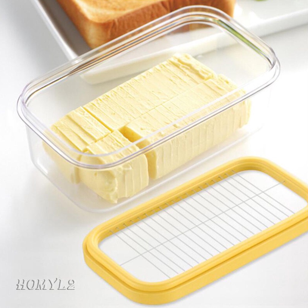 2 in 1 Butter Dish Slicer Cutter with Lid Food Storage Container Candy