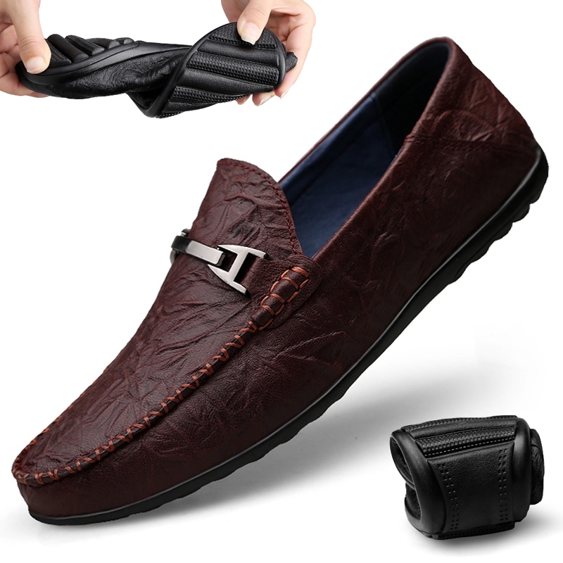 mens soft leather boat shoes