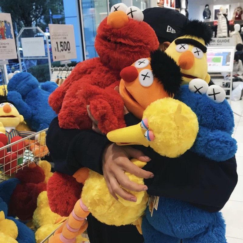 kaws sesame street elmo plush