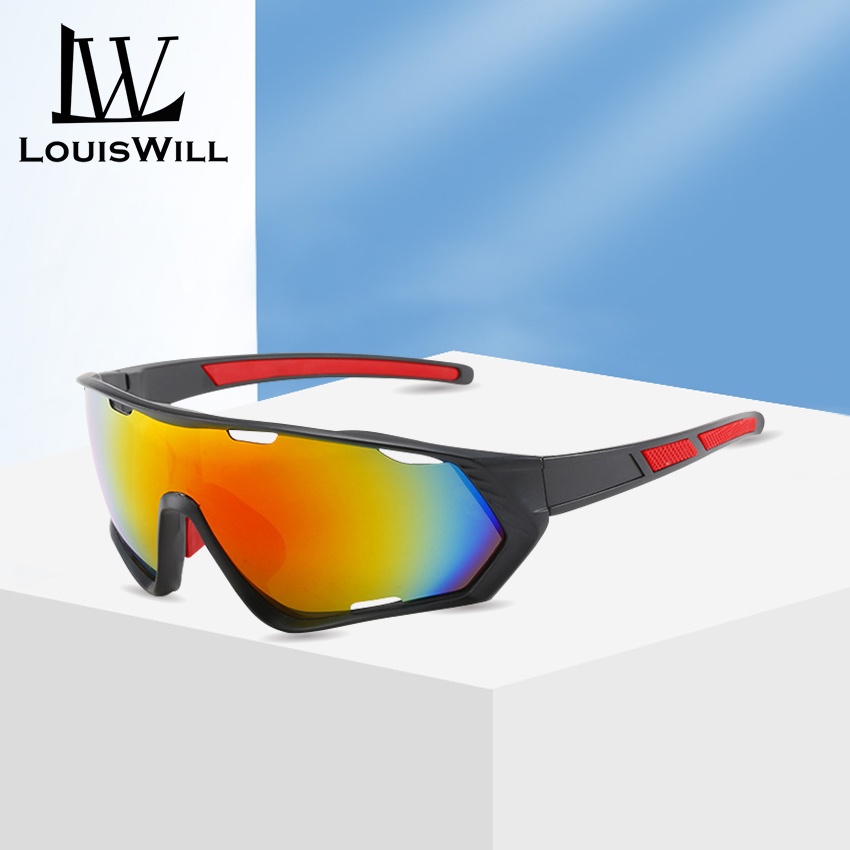 LouisWill Men Polarized Sports Sunglasses HD Polarized Cycling Sunglasses Unbreakable Large Frame Classical Fashion Glasses UV400 Sunglasses Outdoor Activities