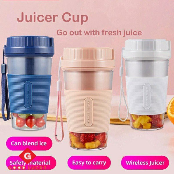 GL_【Ready Stock】Portable Usb Electric Waterproof Fruit Juicer Cup Bottle Mixer Rechargeable Juice Blender