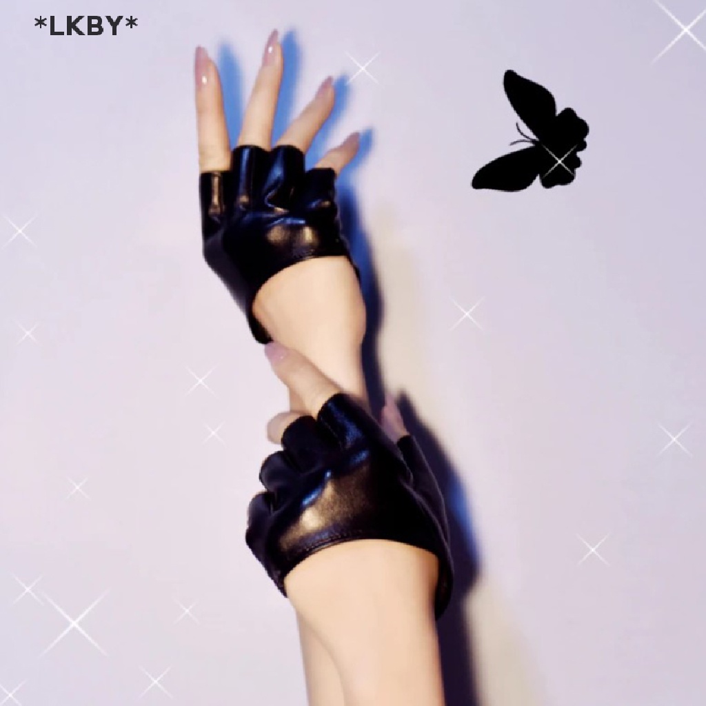 [[Luckybabys]] Pu Leather Fingerless Glove For Goth Punk Rock Lolita Harajuku Stage Party [Hot Sell]