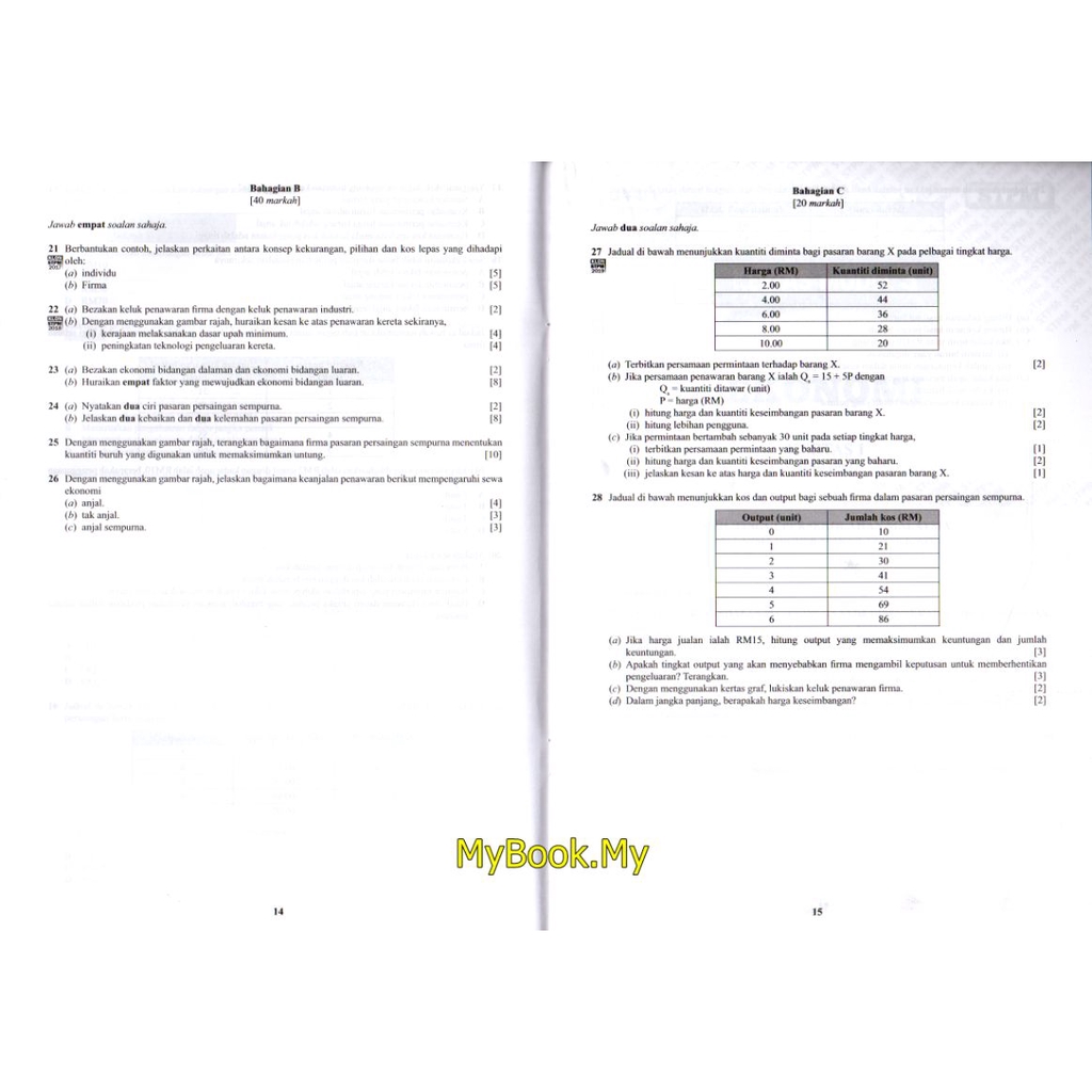 MyB Buku Latihan : Skor A Dalam STPM Semester 1 - Mikroekonomi 