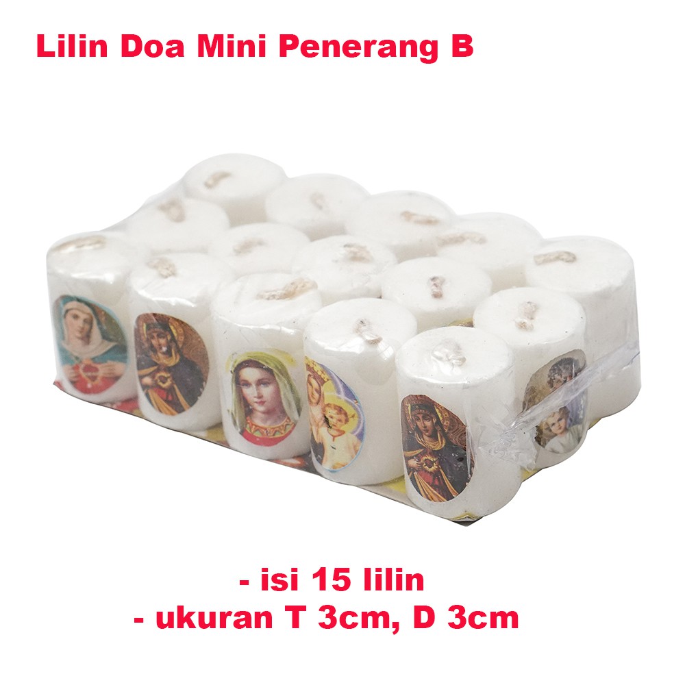 LILIN Mini Illumination Prayer Candles B Contents 15 (Uk 3 x 3cm) Easter Church Altar Mass Candles Spiritual Pictures