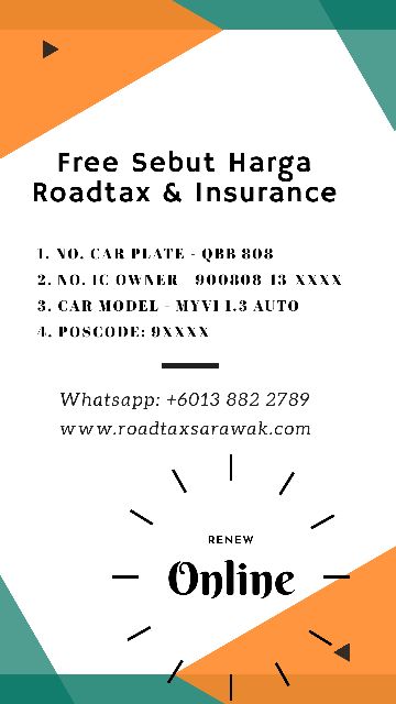 ROADTAX SARAWAK) Renew Online u0026 Poslaju ke Seluruh Sarawak 