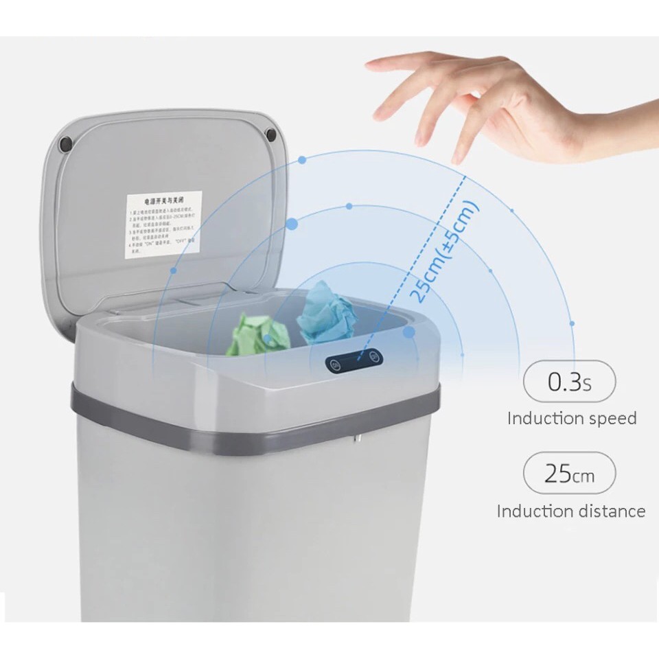 Tong Sampah Automatik 13L Buka Tanpa Sentuh Smart Automatic Trash Can ...