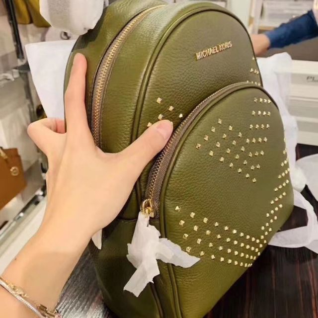 Micheal Kors Abbey Medium Studded Backpack Leather | Shopee Malaysia