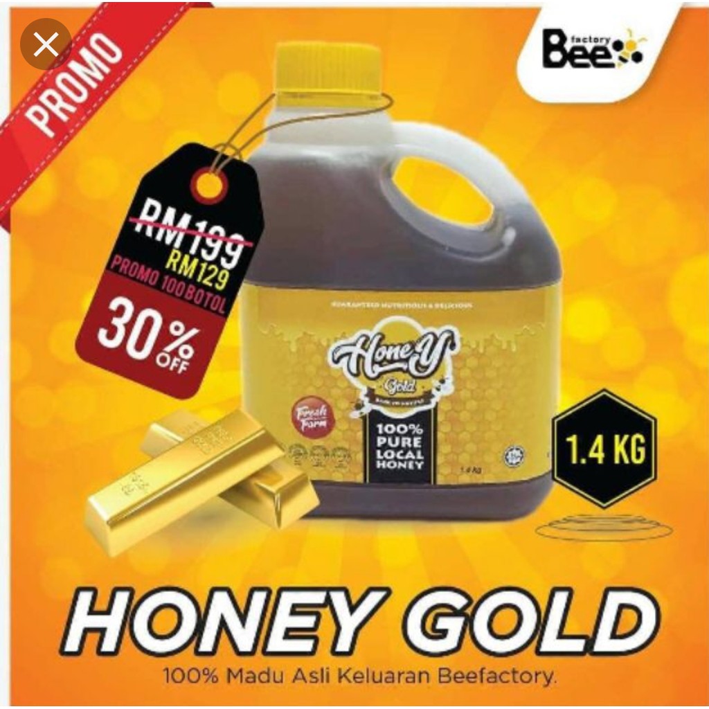 Honey Gold 1.4kg Madu Asli  Shopee Malaysia