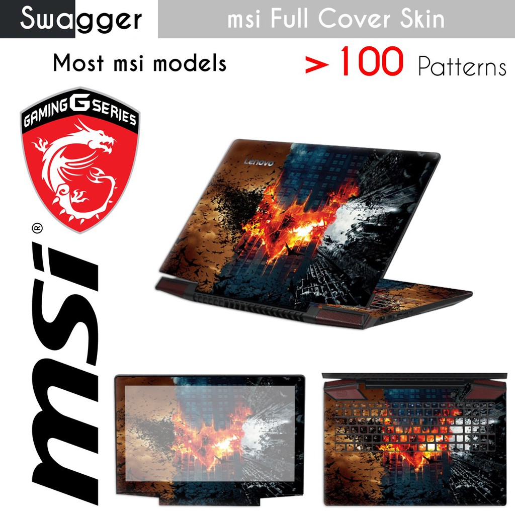 【Swagger】MSI Laptop Skin Wrap Full Cover Customized Sticker | Shopee