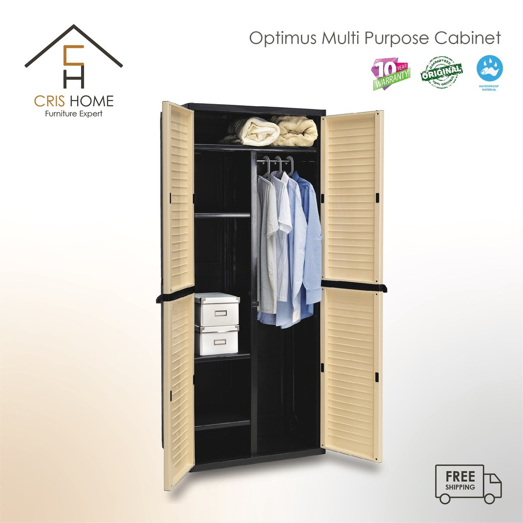 Crishome Original 100 Optimus Waterproof Multi Wardrobe Cupboard Multi Purpose Cloth Storage Cabinet Shopee Malaysia