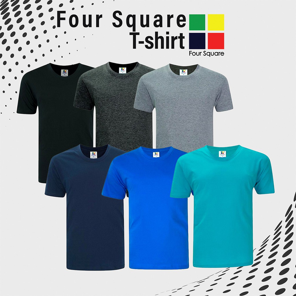 FOURSQUARE Basic Short Sleeve Round Neck 100% Cotton Plain T-Shirt 160gsm  / Casual Plain T-Shirt Short Sleeve