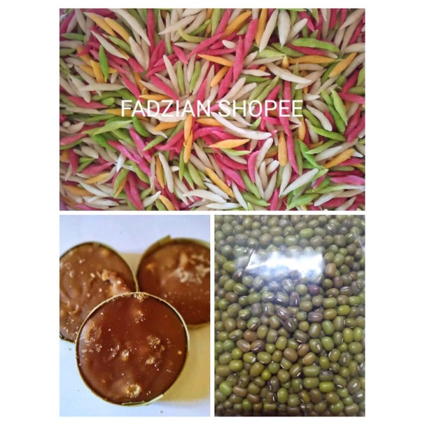 Bubur Caca/ Nisan Gerek/ Sagu/sagu putih / sagu warna pink / sagu hiaju / Pulut hitam/ Kacang hijau (200 Gram)