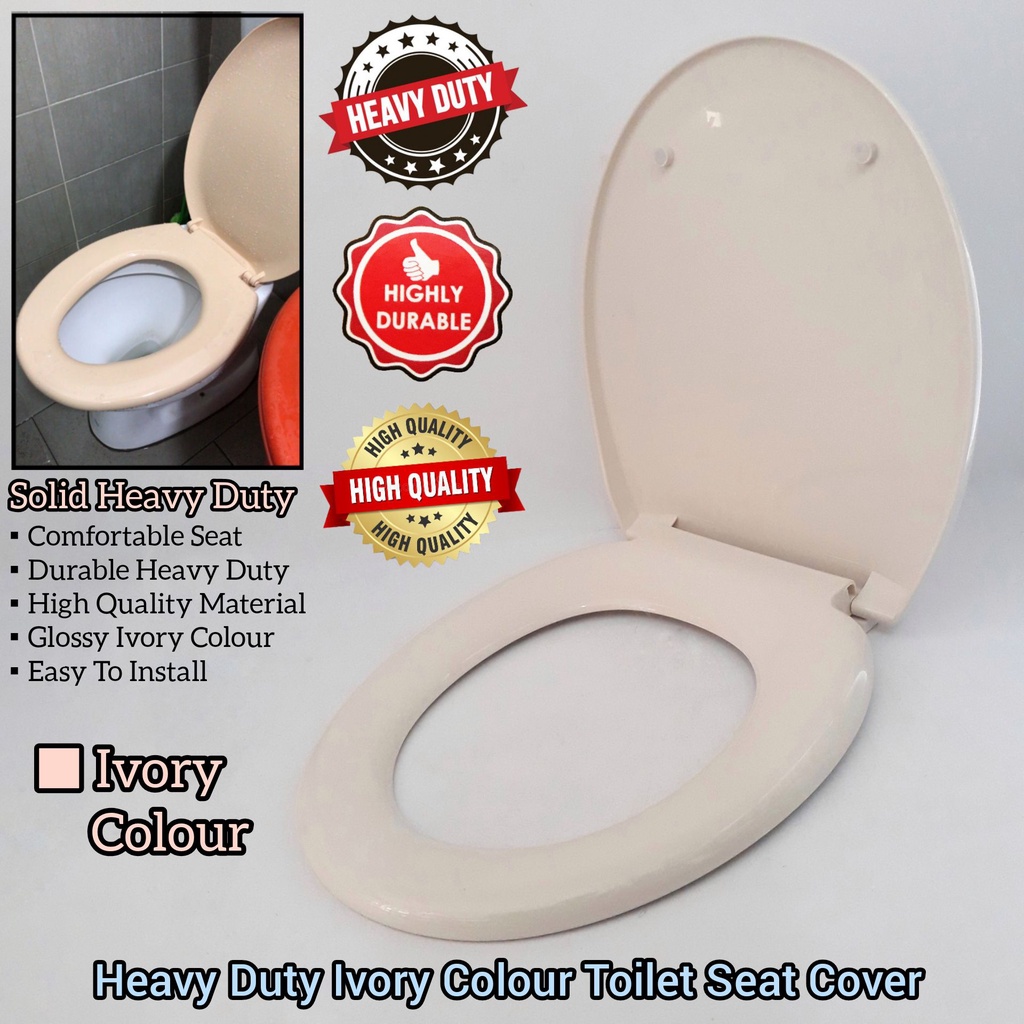 Heavy Duty Ivory Colour Toilet Seat Cover For Bathroom And Toilet Accesories Shopee Malaysia