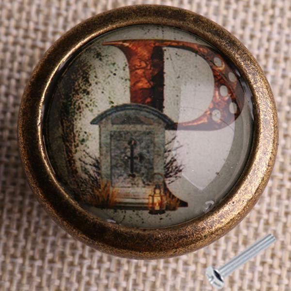 Gothic Round Letter P Cupboard Cabinet Alphabet Door Knob Drawer