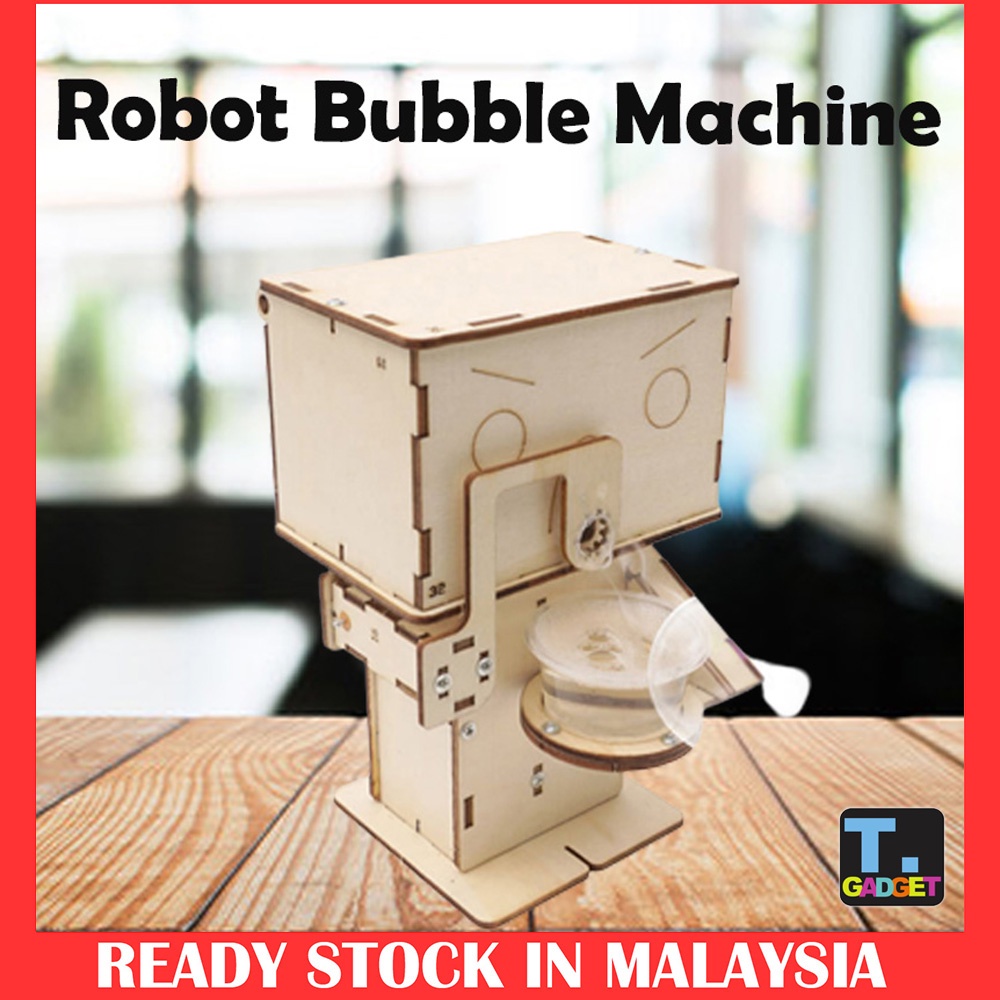 DIY Handmade the New Wooden Automatic Robot Blowing Bubble Machine STEM ...