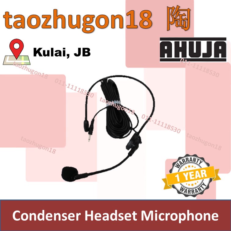 AHUJA HBM60CC Professional Condenser Headset Microphone Head Mic Clip