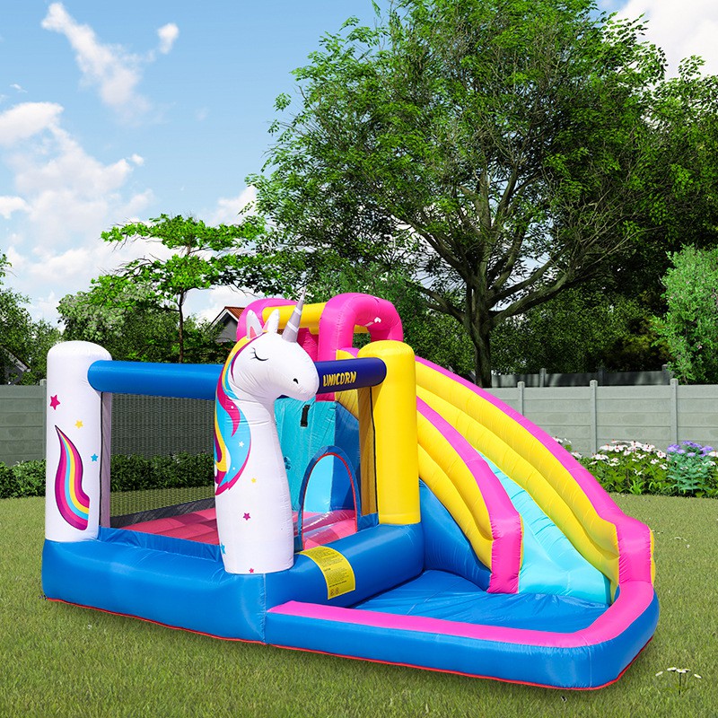 Unicorn Theme Inflatable Bounce House Bouncer Castle Water Slide With Blower Giant Outdoor Inflatable Toys For Kids Shopee Malaysia