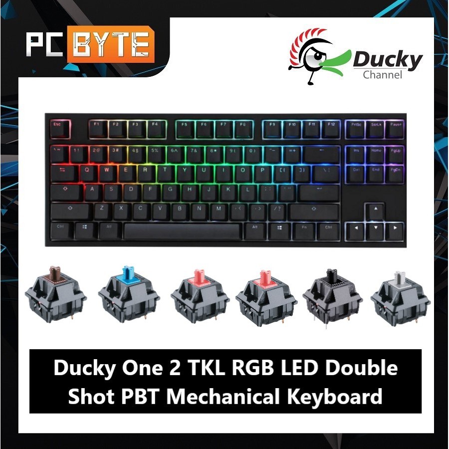 Ducky One 2 Tkl Rgb Led Double Shot Pbt Mechanical Keyboard Cherry Mx Brown Blue Red Silent Red Black Speed Silver Shopee Malaysia