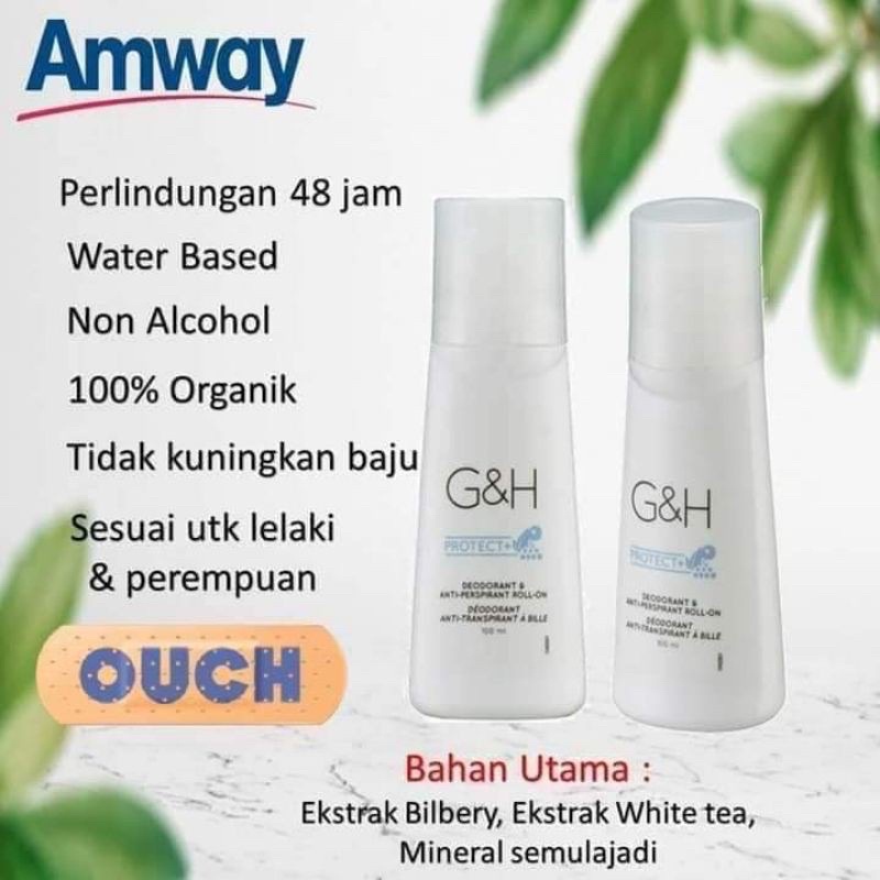 AMWAY G&H PROTECT+ Deodorant & AntiPerspirant RollOn 100ml Shopee