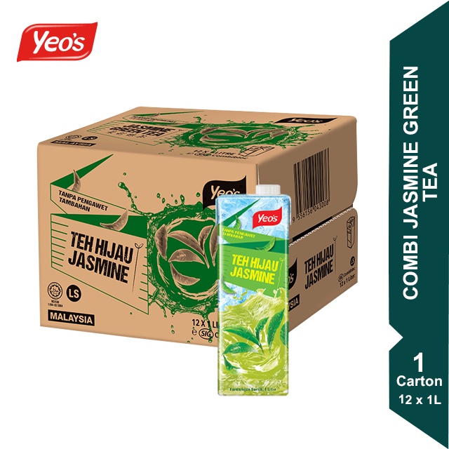 Yeos Asian Drinks Jasmine Green Tea Combi 1 Carton (12 x 1L) [KL