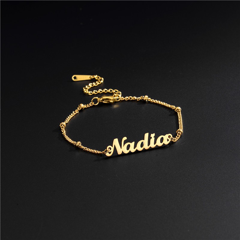 Custom Name Ladies Anklet Gold Silver Cute Elegant Bracelet Unique Memorial Gift