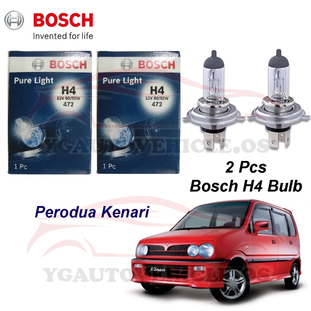 Perodua Kenari Headlamp Light Bulb Bosch H4 12V 55W/100W 2Pcs