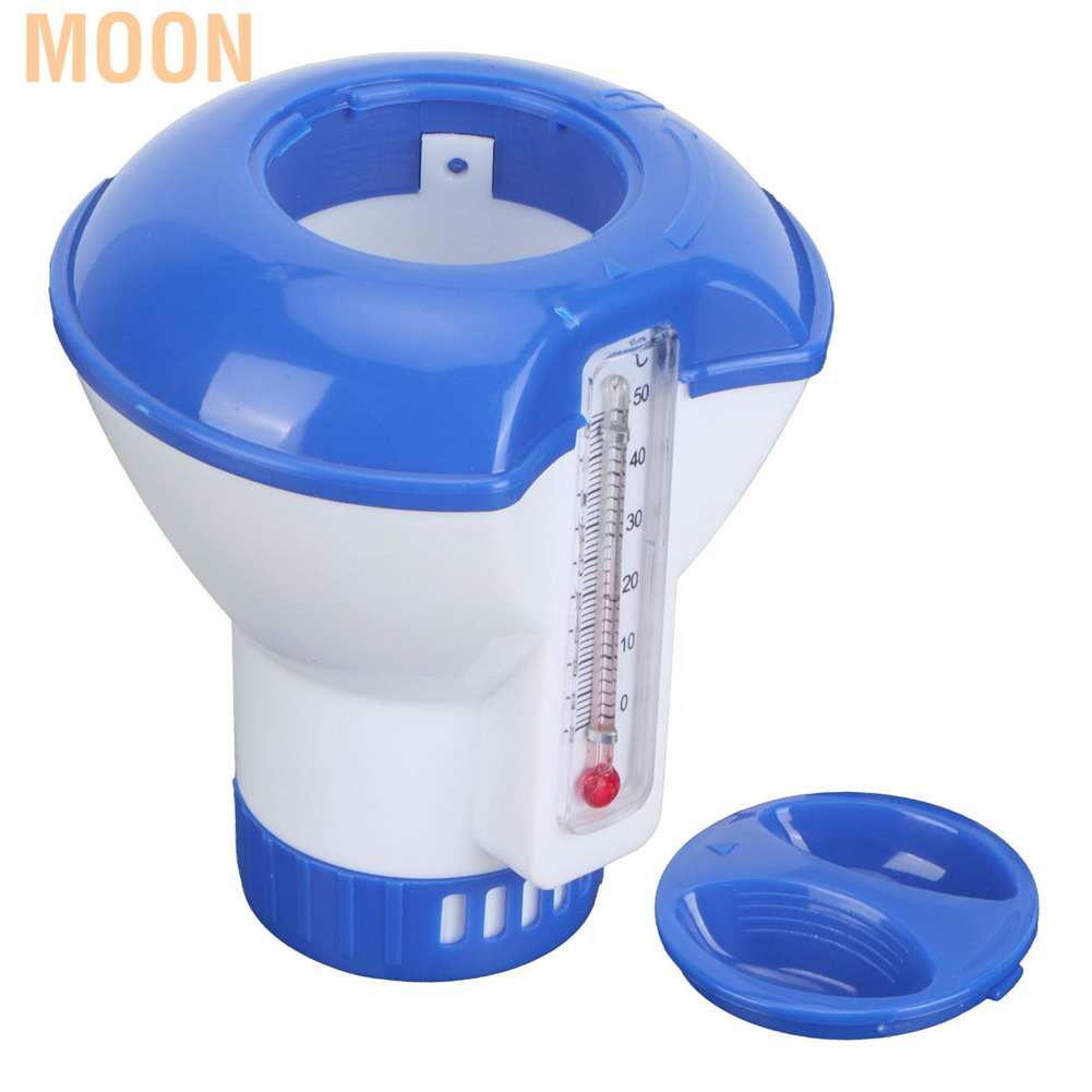 Moon 5in Floating Pool Chemical Dispenser with Thermometer Chlorine