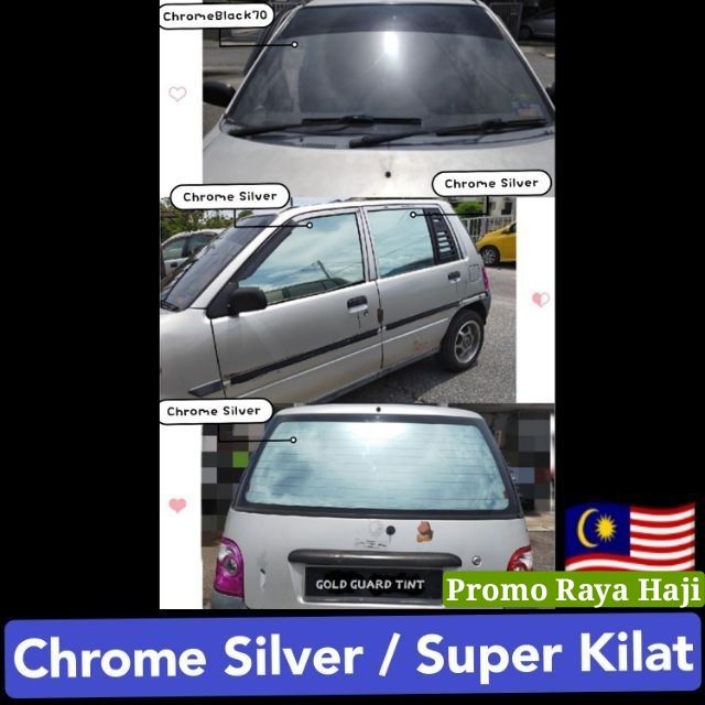 Silver Chrome Sputter 50 85 95 For All Car Silver Uv Window Firms Tints Tinted Uv Chrome Tinted Silver Shopee Malaysia