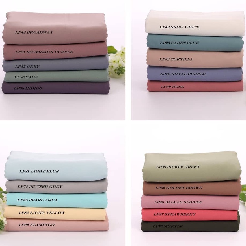 COMO CREPE PLAIN HEAVY PREMIUM QUALITY/ KAIN PASANG BIDANG 60'/0.5 METER