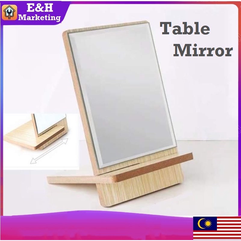 Make Up Wood Mirrors Frame for Vanity Set Cermin Kayu Decorative