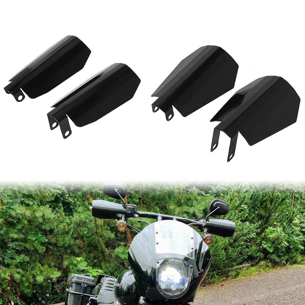 2PCS Motorcycle Black Shade Hand Guard Coffin Cut Handguards For Harley