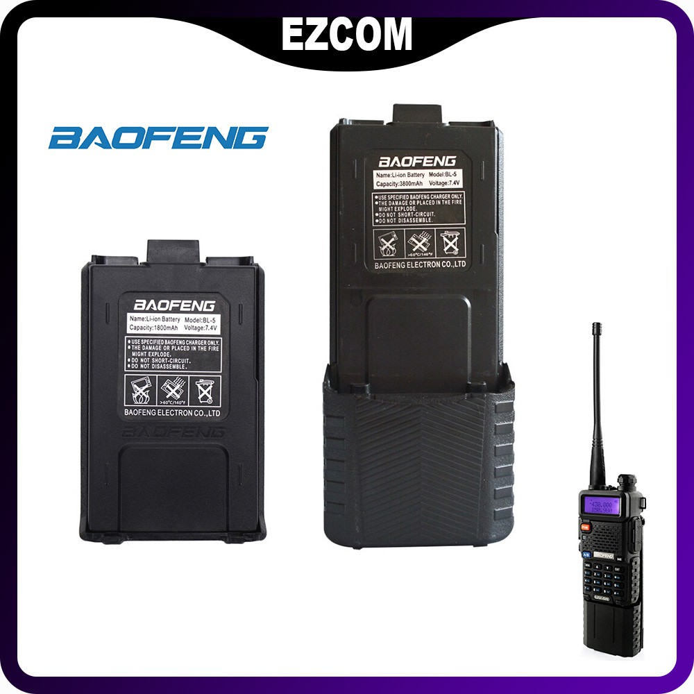 Ezcom Baofeng Uv5r 5r Battery Pack 3800mah Bl 5l Original Standard And