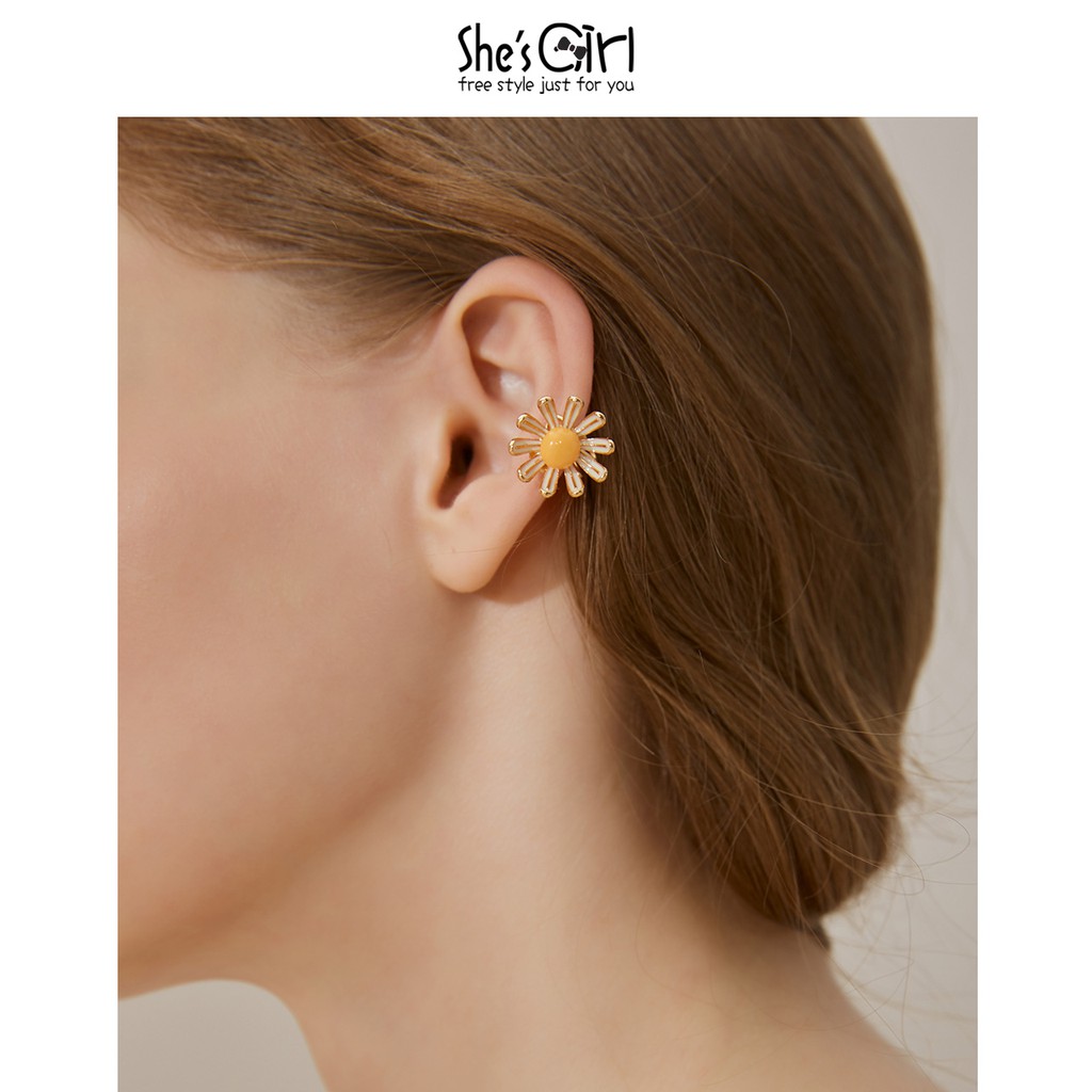 Sales Shesgirl Mercedes Earrings Wilderness Elves Small Pure And Fresh Daisy Flowers Ins Ear Bones Clip With Female Tem Shopee Malaysia