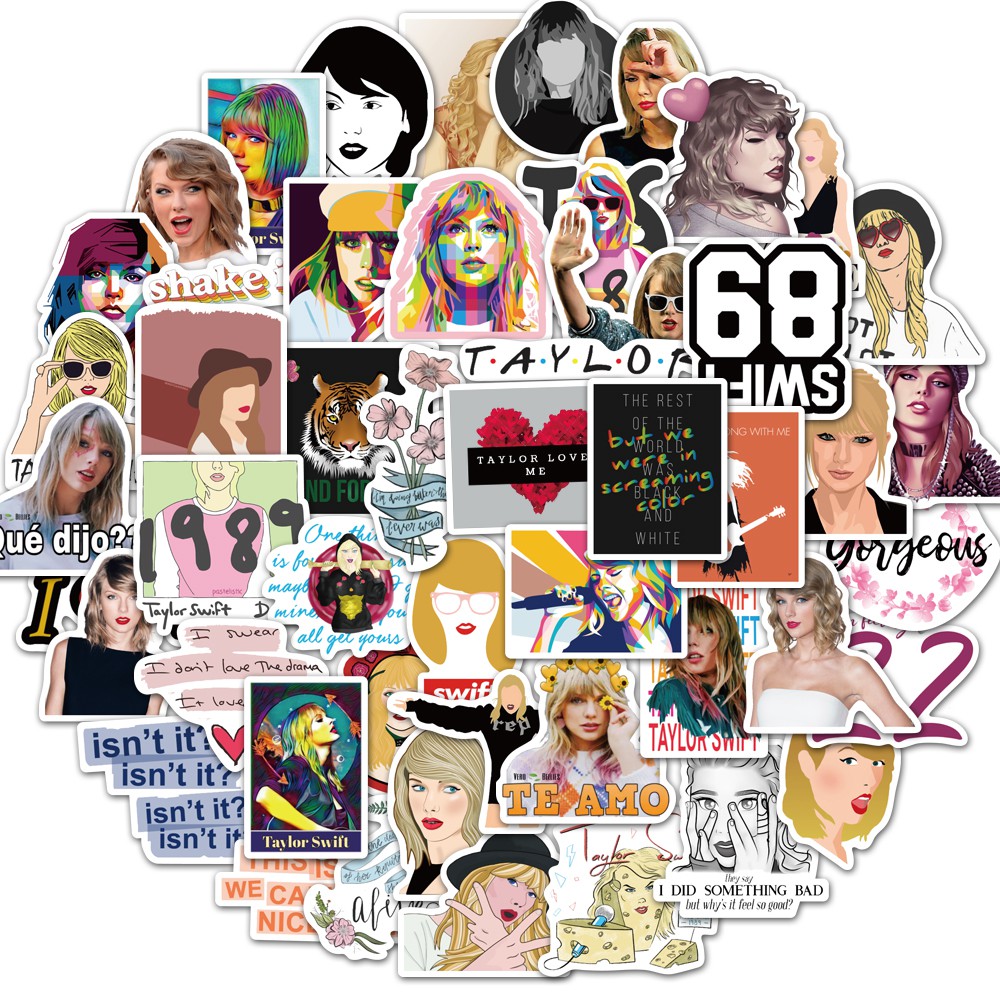 50PCS Taylor Swift Stickers Diy Stickers For Luggage Laptop Skateboard ...