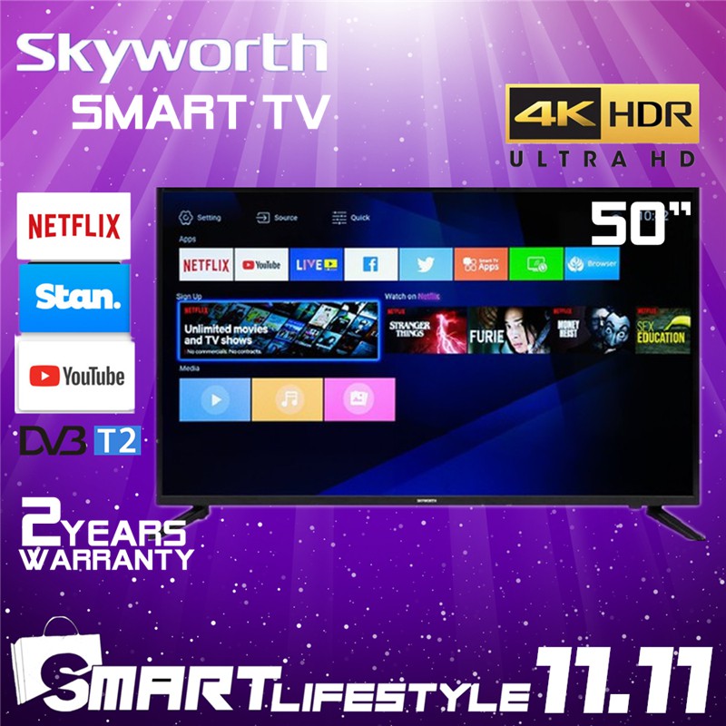 Skyworth 4K UHD Netflix Smart TV (50") 50UB5100 | Shopee ...