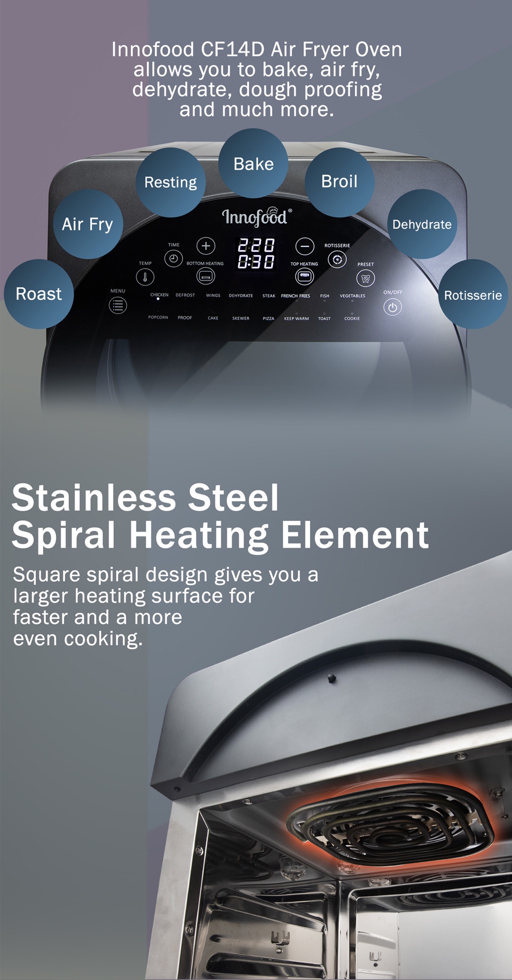 Innofood 14L Digital Air Fryer Oven