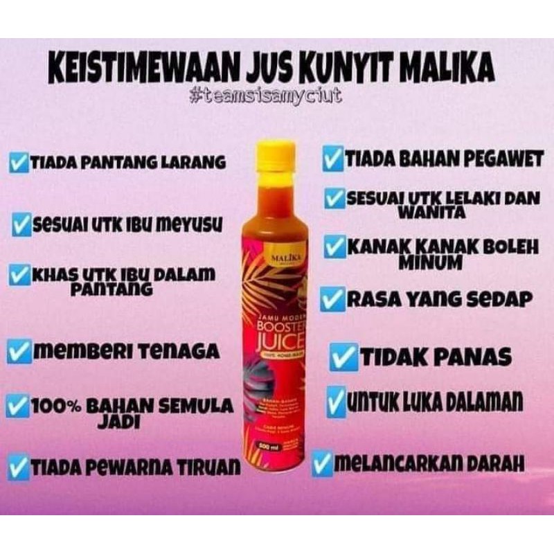 Jus Kunyit Malika Booster Shopee Malaysia