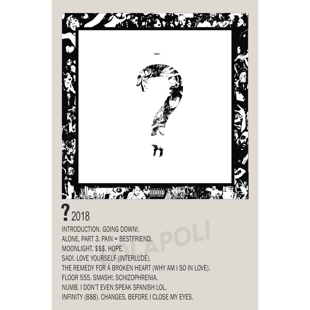 ? Album Cover By XXXTentacion Art Carton 260gsm Paper Glossy A5 Poster ...